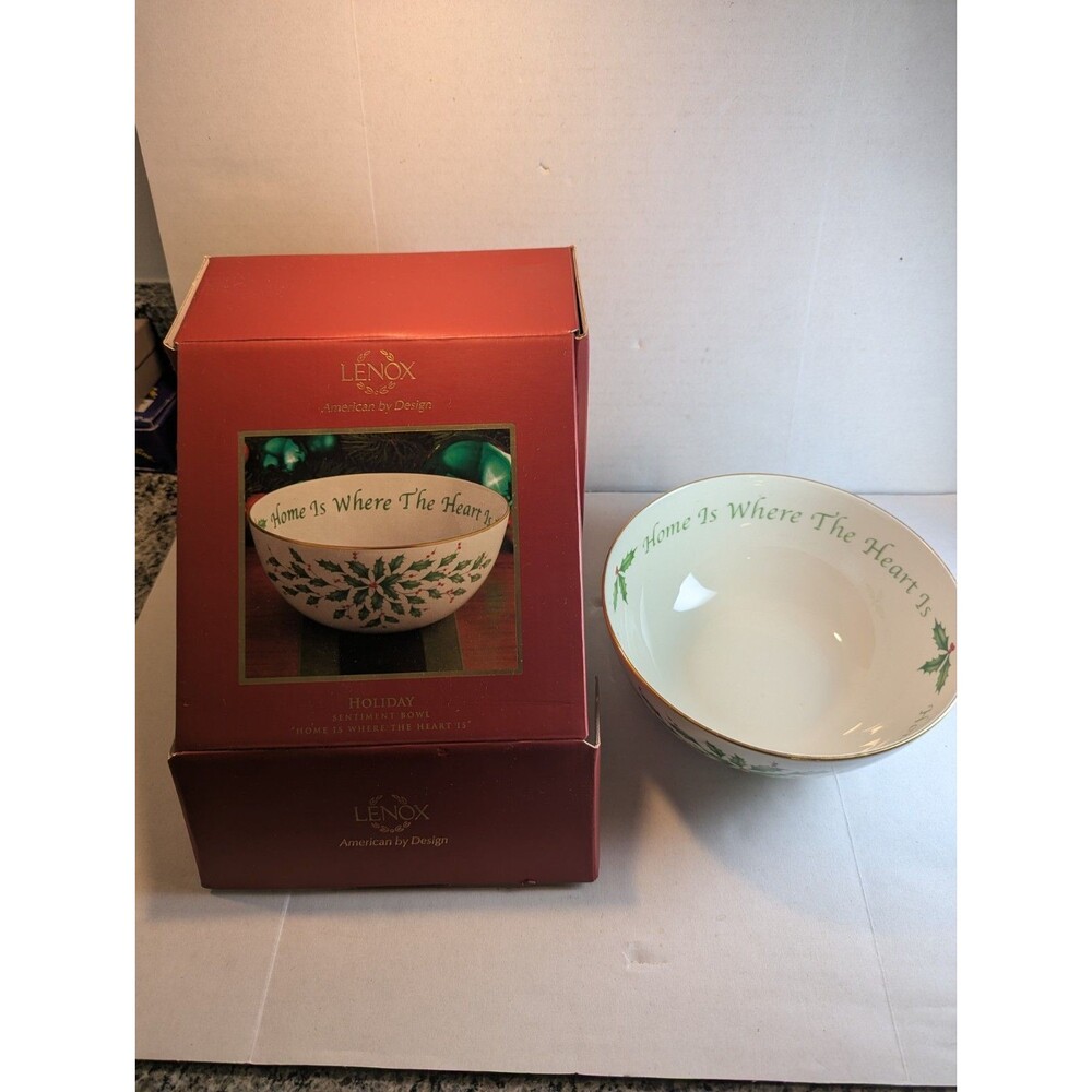 Lenox Holiday Dimension Collection Live, Laugh, Love Serving Bowl 9.5 Diameter